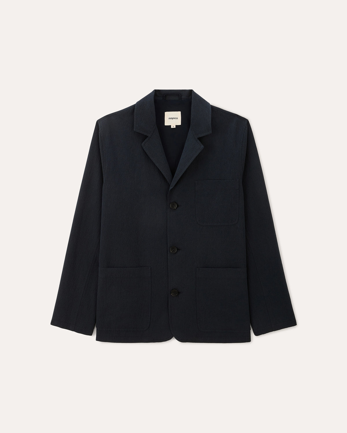 Nairo Dark blue, veste en coton biologique et lin NOYOCO, packshot ss25