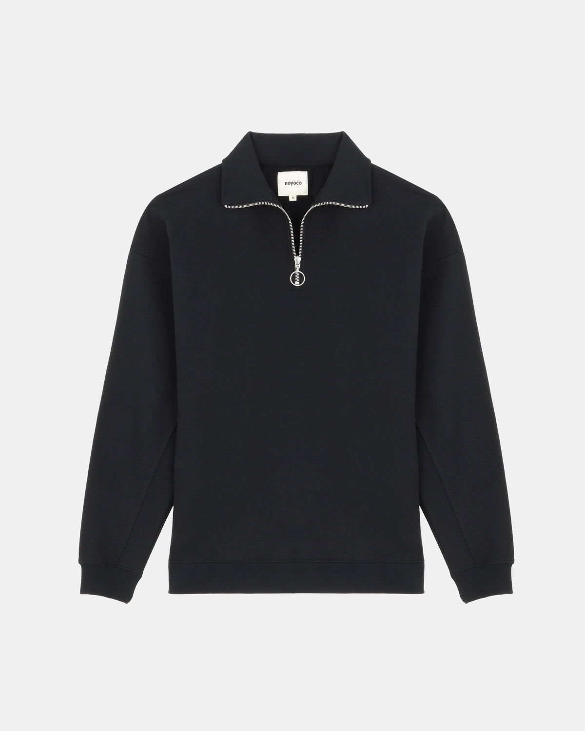 Omaha Black, sweatshirt en coton biologique NOYOCO, packshot aw24