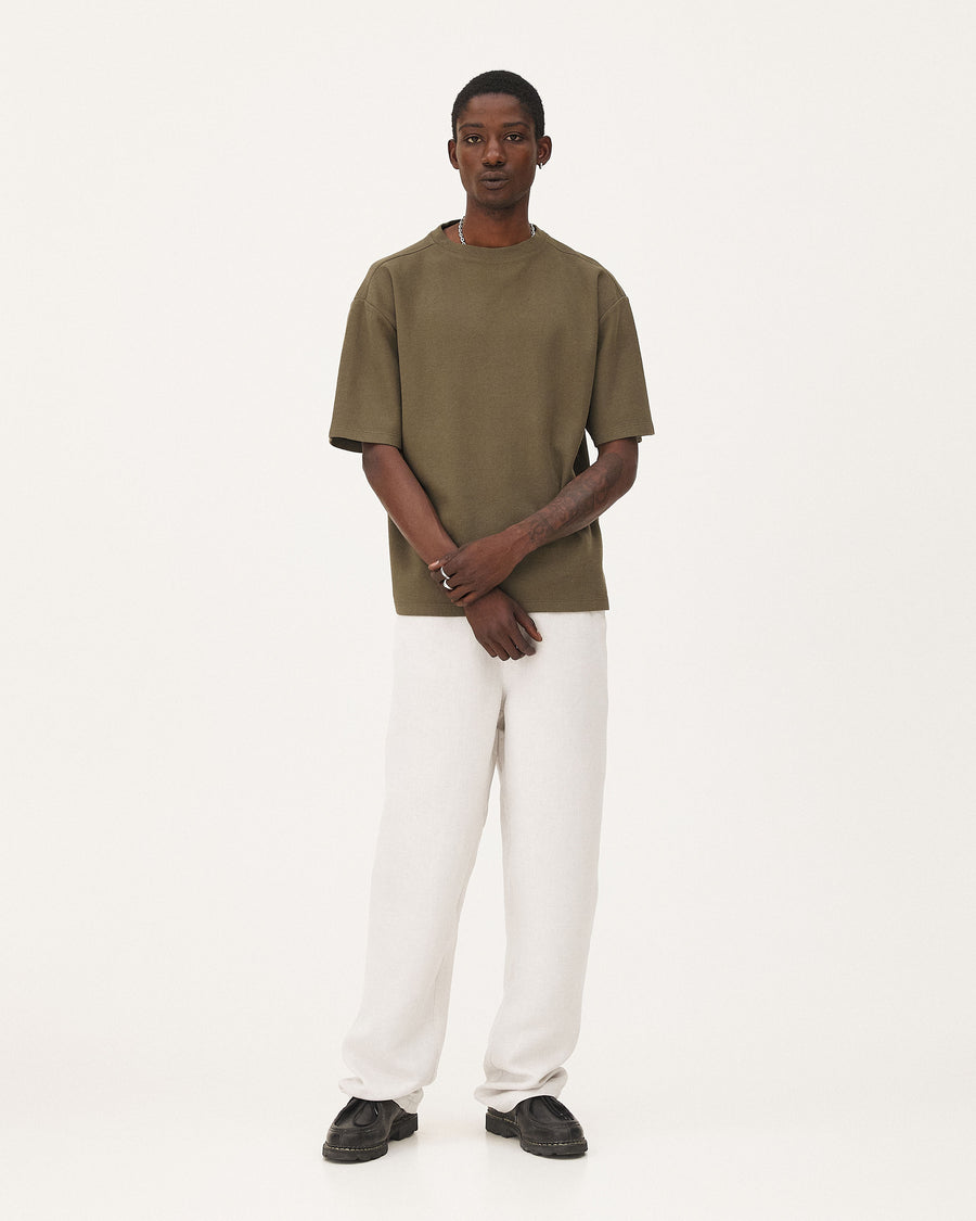 Tanger Khaki, t-shirt en coton biologique NOYOCO, homme ss26 studio