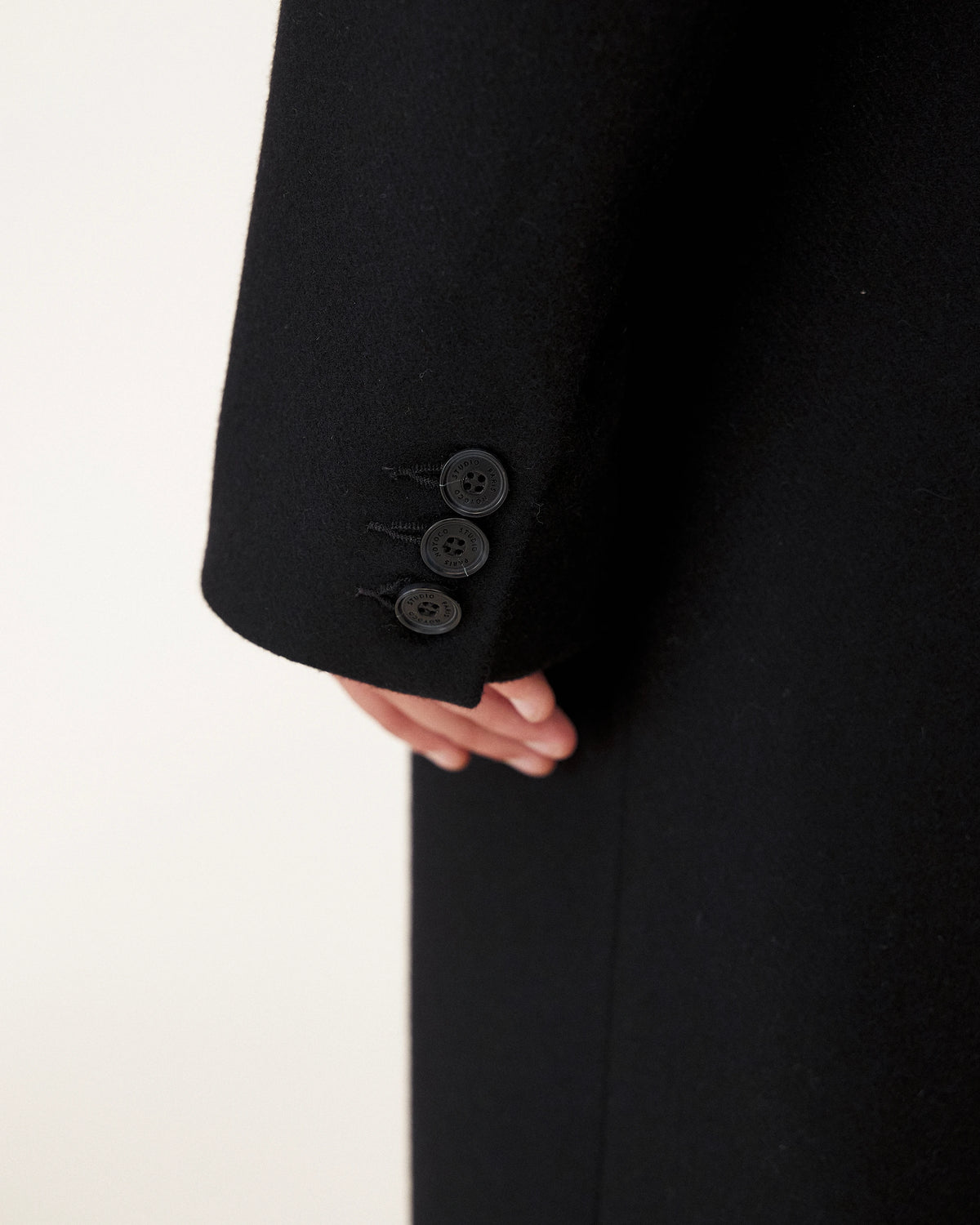 Caspa Midnight Blue coat, detail view