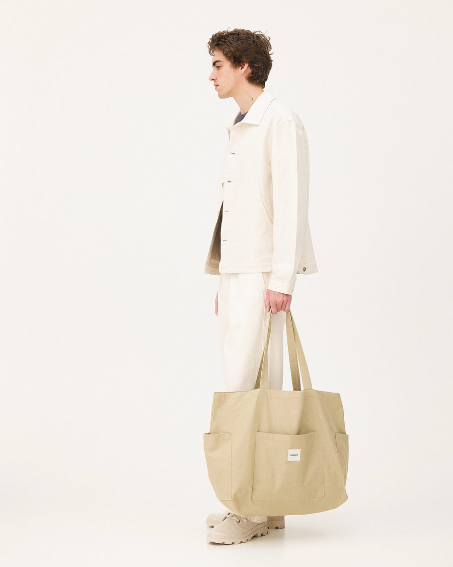Handy Beige, sac en coton upcyclé NOYOCO, homme ss26 studio