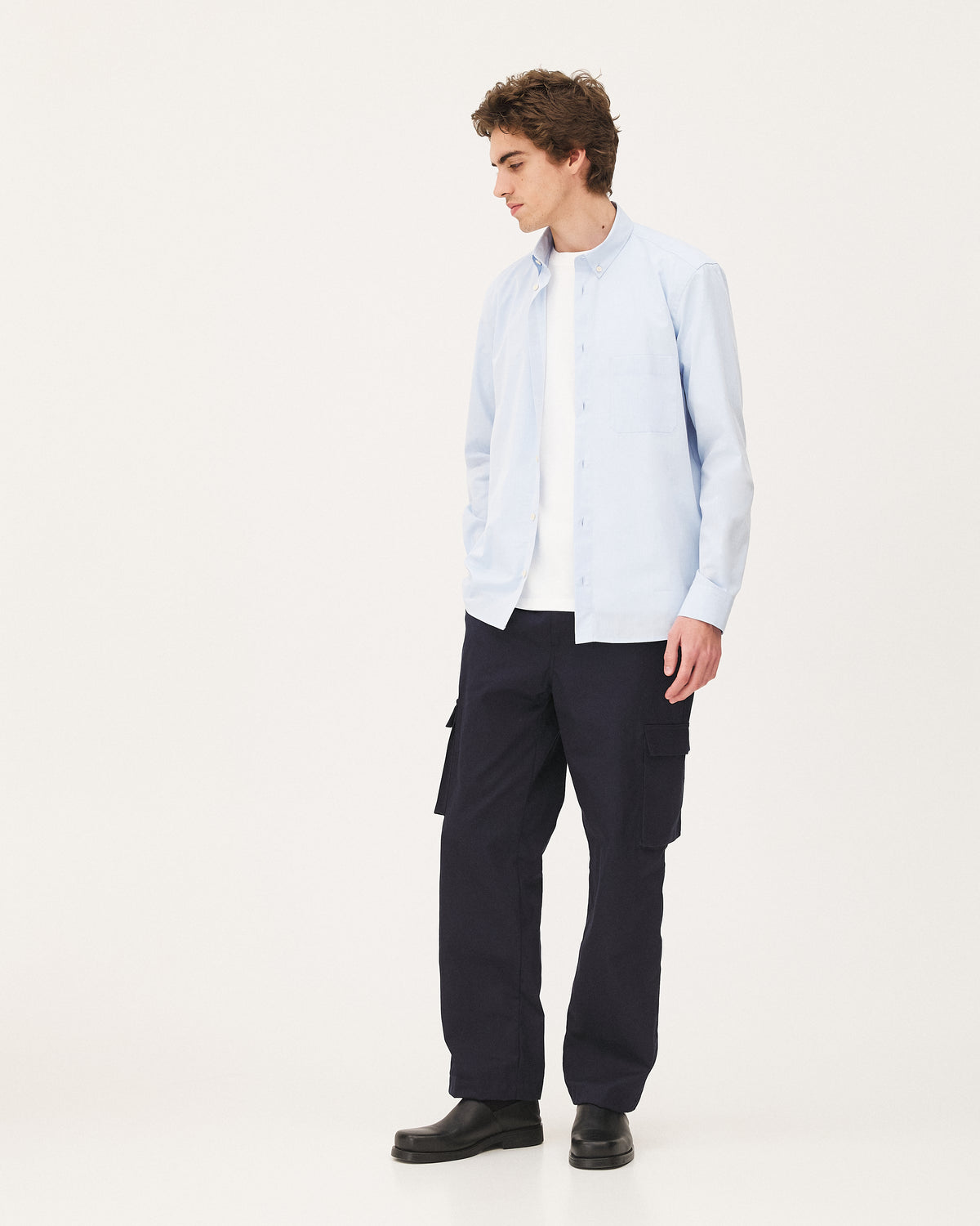 Curtis Sky blue, chemise en coton biologique NOYOCO, homme ss26 studio