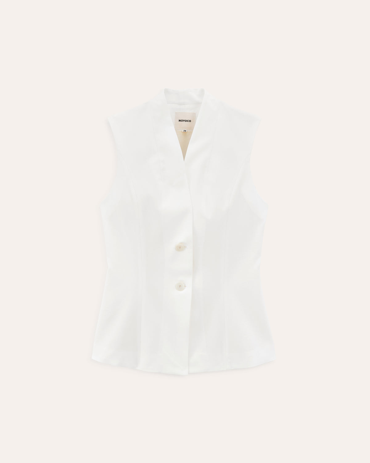 Hegra White, gilet en lyocell et coton NOYOCO, packshot ss26 studio