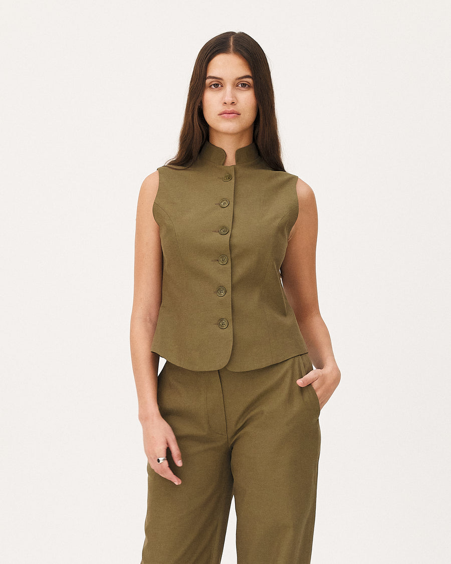 Agar Khaki top, SS26 womenswear studio look