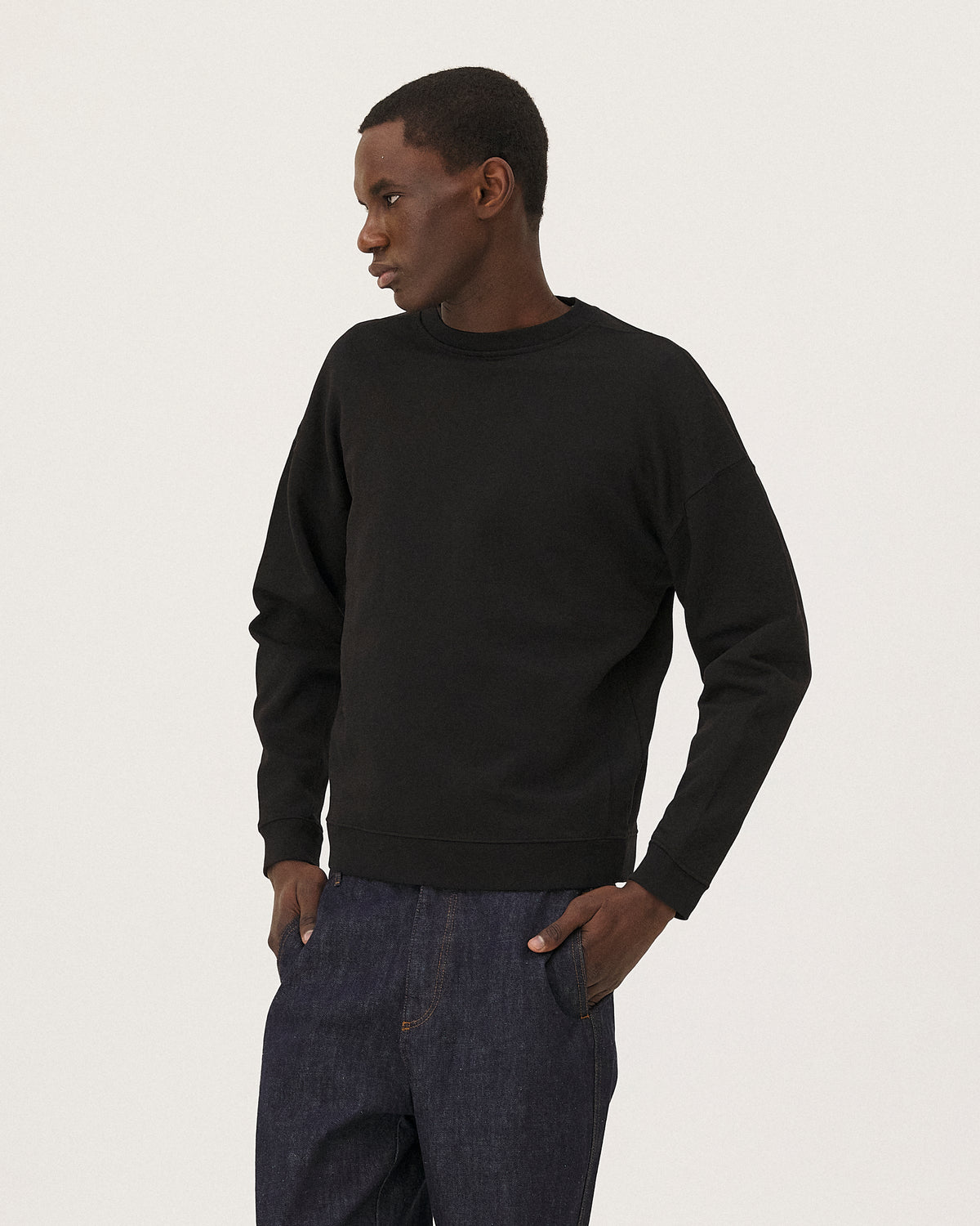 Newport Black sweatshirt, AW26 menswear studio look