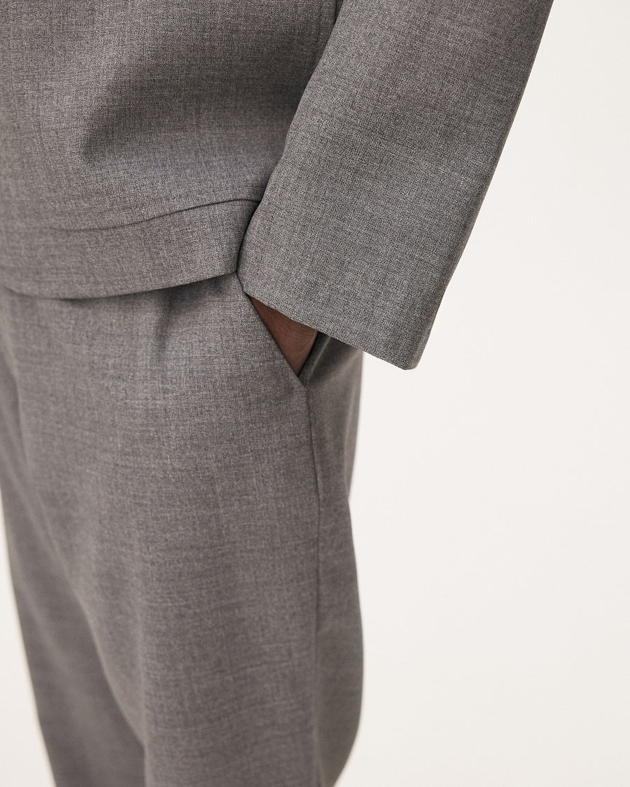 Detroit Steel Grey pants, SS26 studio detail view