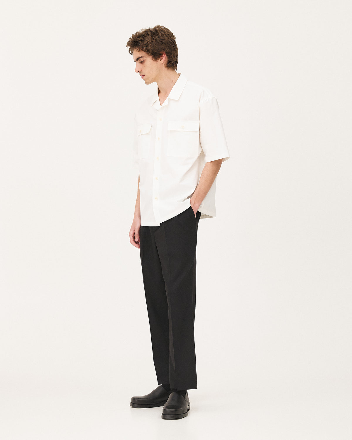Borneo White, chemise en coton biologique NOYOCO, homme ss26 studio