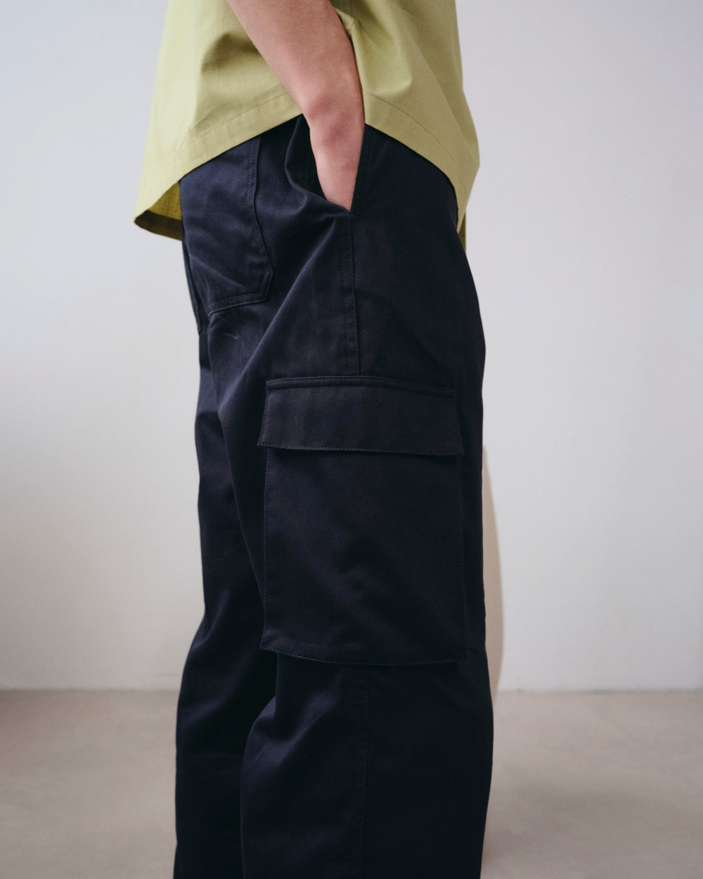 Cargo Navy, pantalon en coton biologique NOYOCO, homme SS26