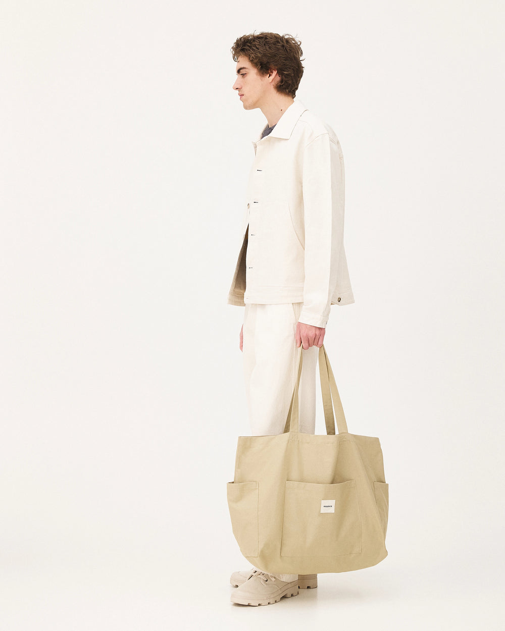 Handy Beige, sac en coton upcyclé NOYOCO, homme ss26 studio