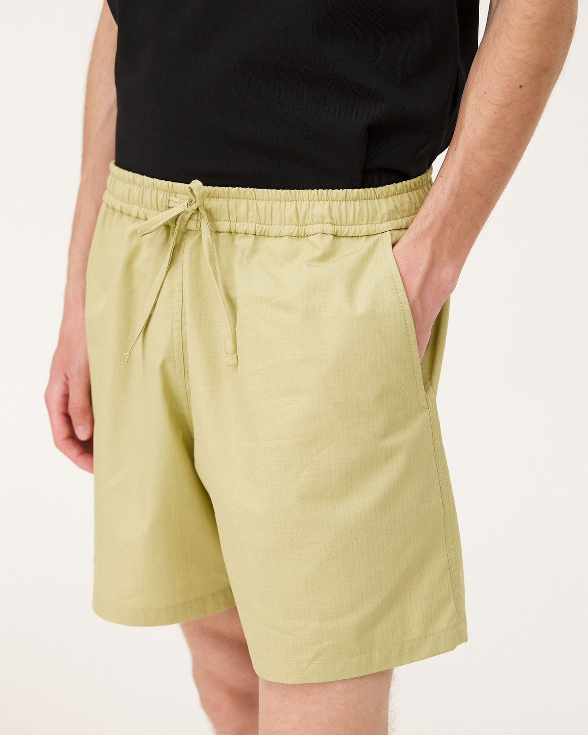 Malibu Pistachio shorts, SS26 studio detail view