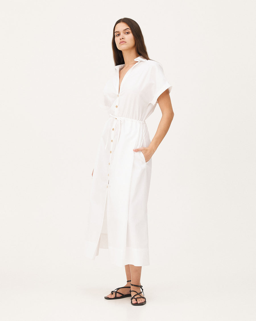 Bryne White, robe en lyocell et coton NOYOCO, femme ss26 studio