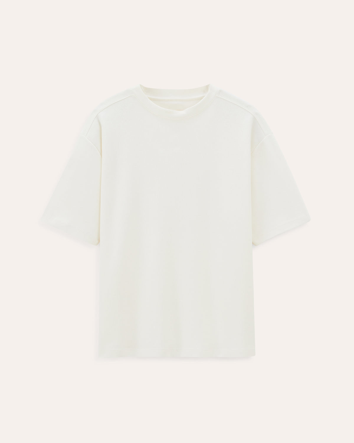 Tanger Ecru, t-shirt en coton biologique NOYOCO, packshot ss26 studio