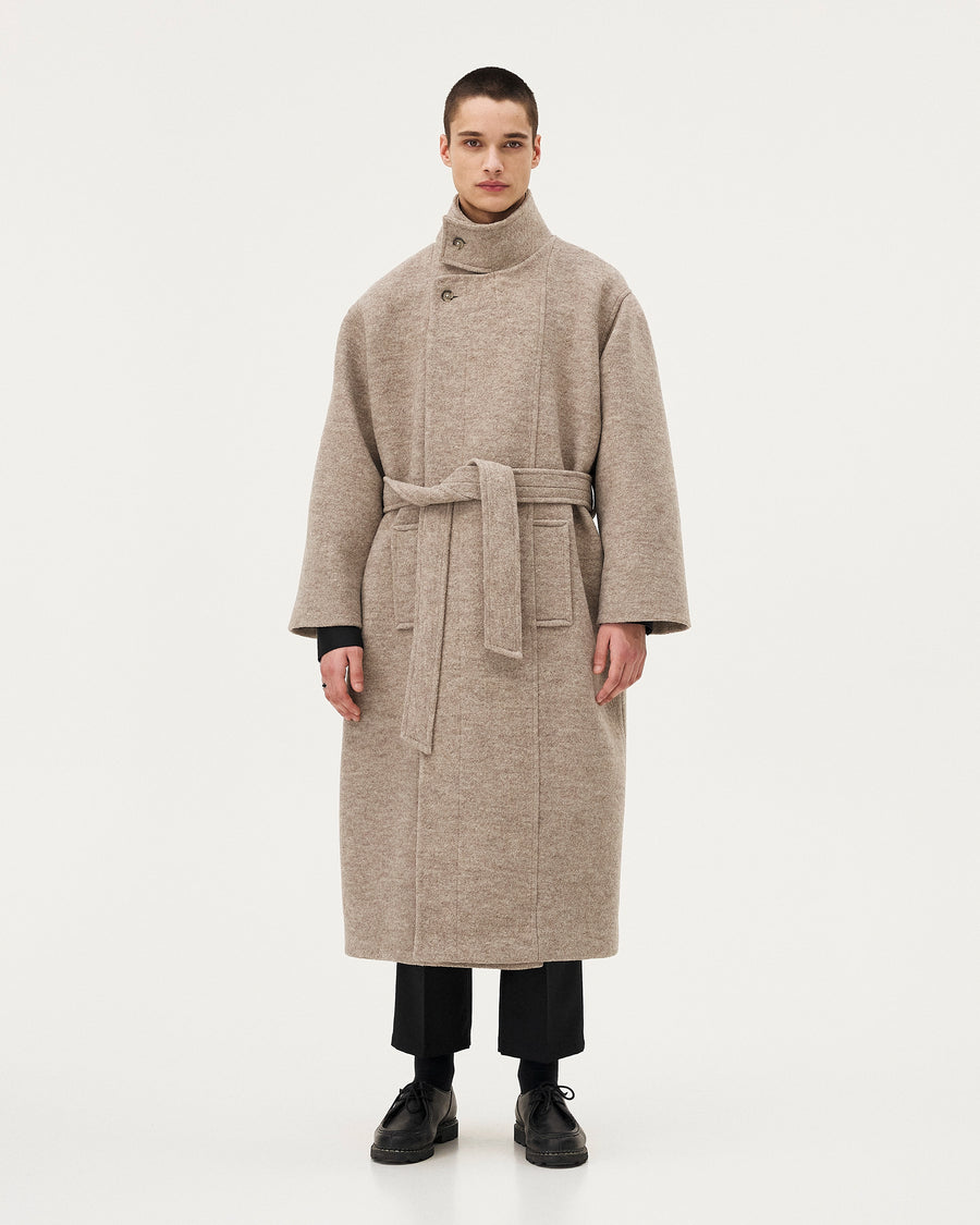 Hera Sand coat, AW25 menswear studio look
