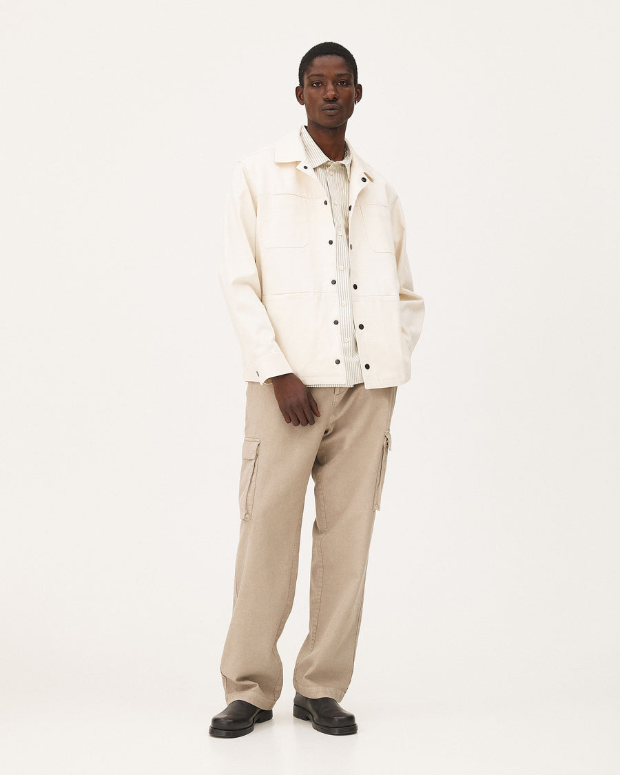 Vancouver Ecru, veste en coton biologique, fibre d’ananas et lyocell NOYOCO, homme ss26 studio