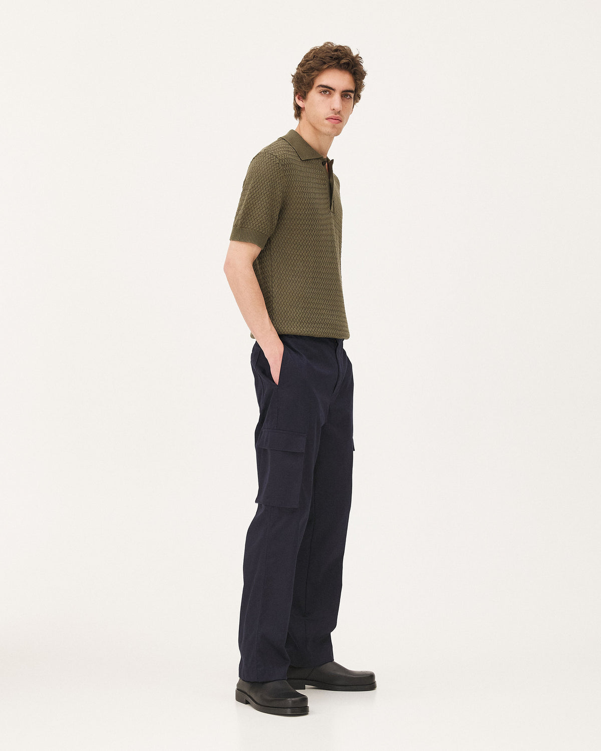 Haring Khaki, polo en coton biologique NOYOCO, homme ss26 studio