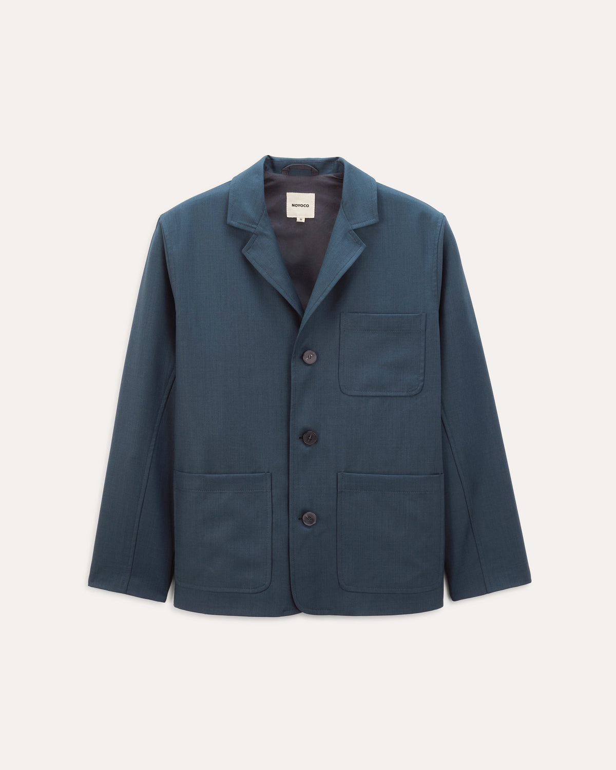 Nairo Deep lagoon, veste en laine vierge NOYOCO, packshot ss26 studio