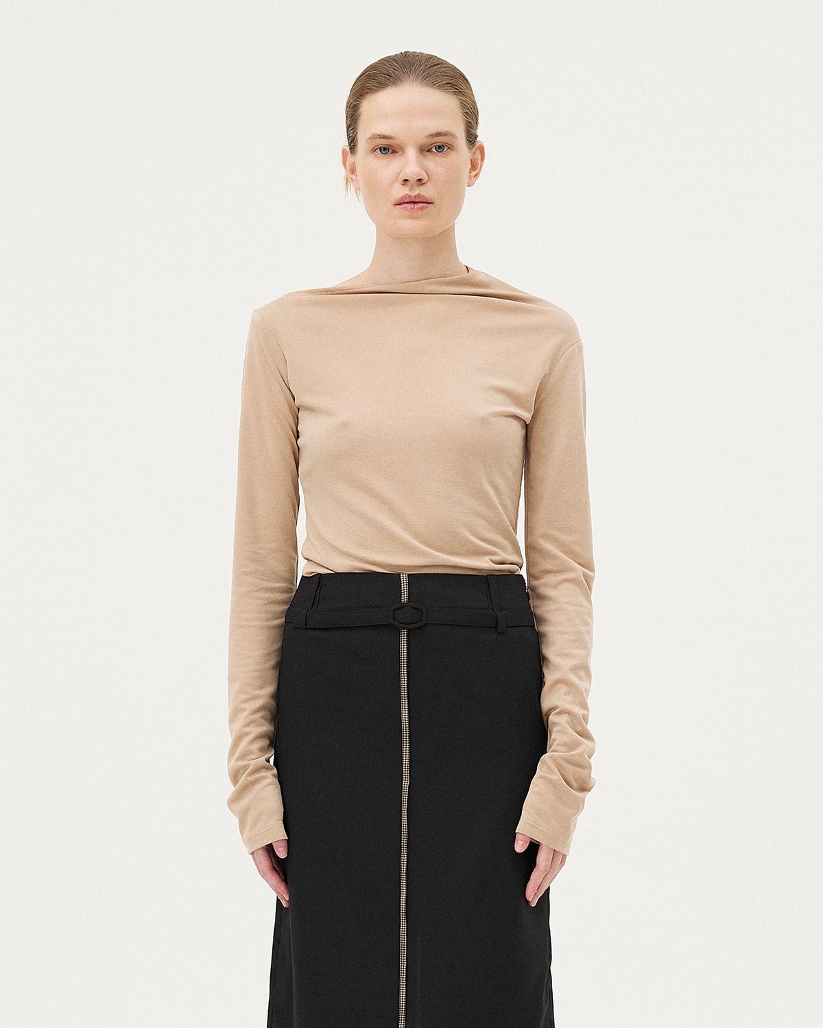 Elia Camel top, AW25 womenswear studio look