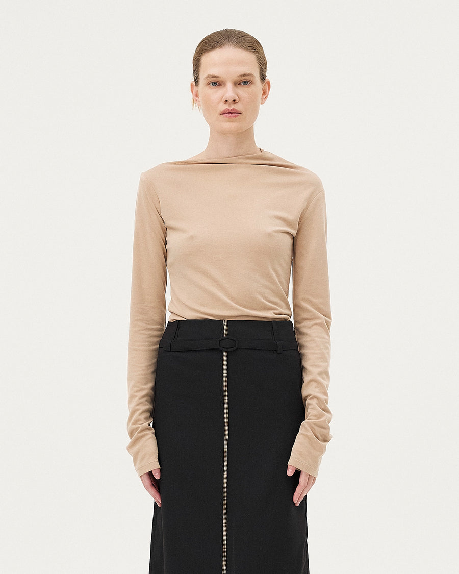 Elia Camel top, AW25 womenswear studio look