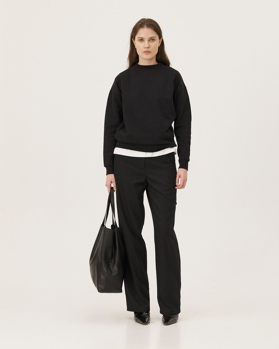 Newport Black, sweatshirt en coton biologique NOYOCO, femme AW26 studio