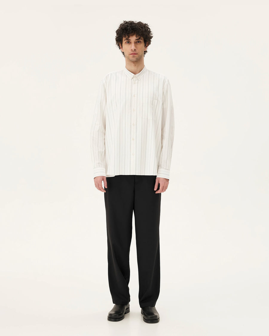 Curtis White stripes shirt, AW24 menswear look