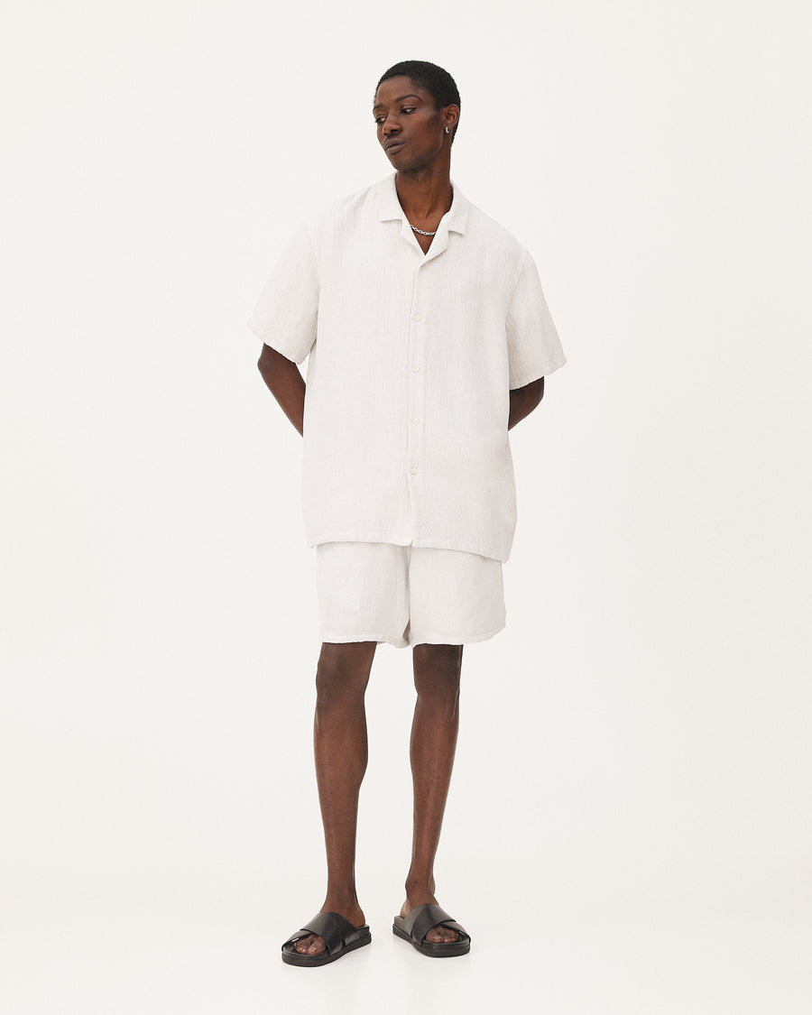 Orléans Light grey, chemise en lin upcyclé NOYOCO, homme ss26 studio
