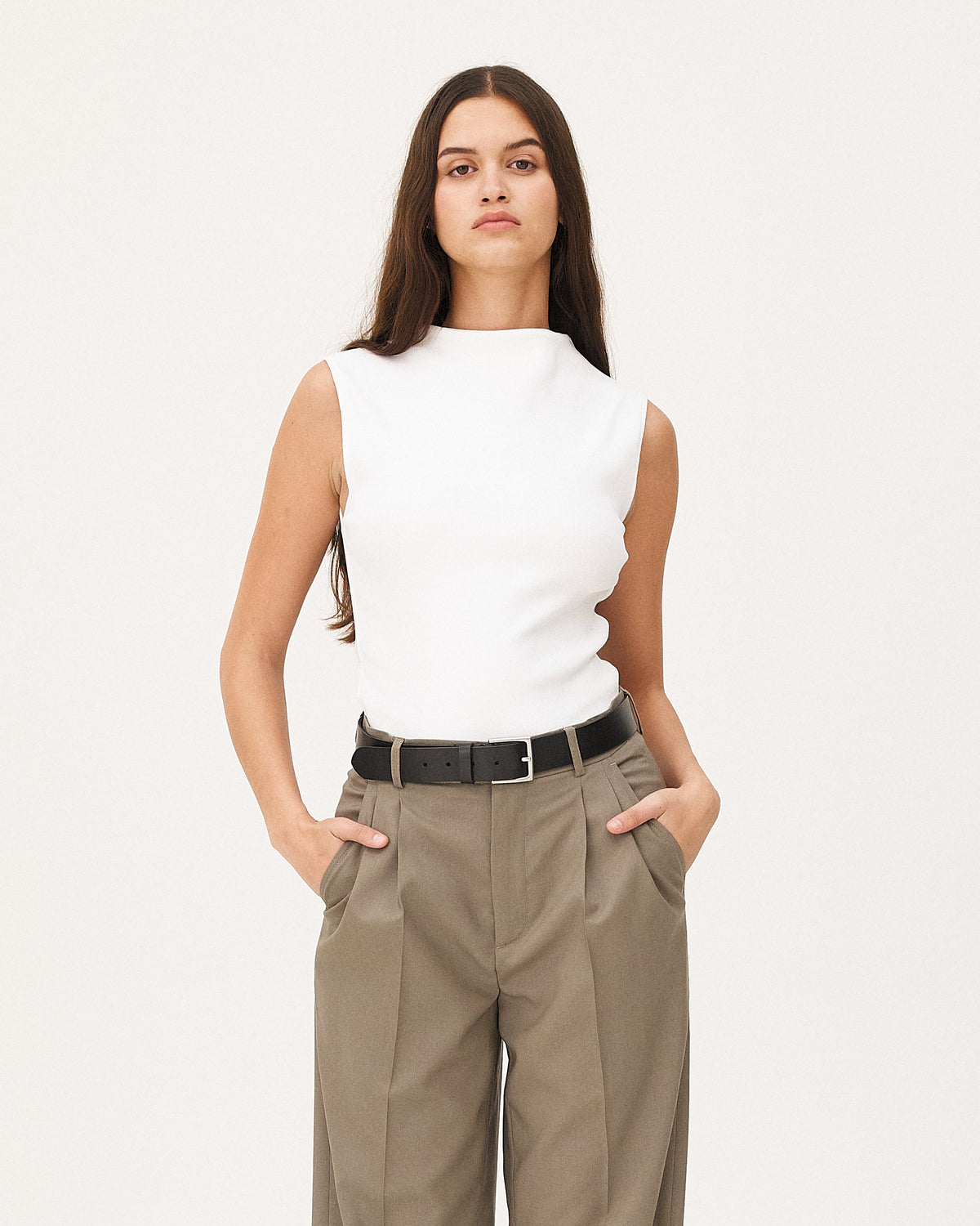 Elba Ecru, top en coton biologique NOYOCO, femme AW26 studio