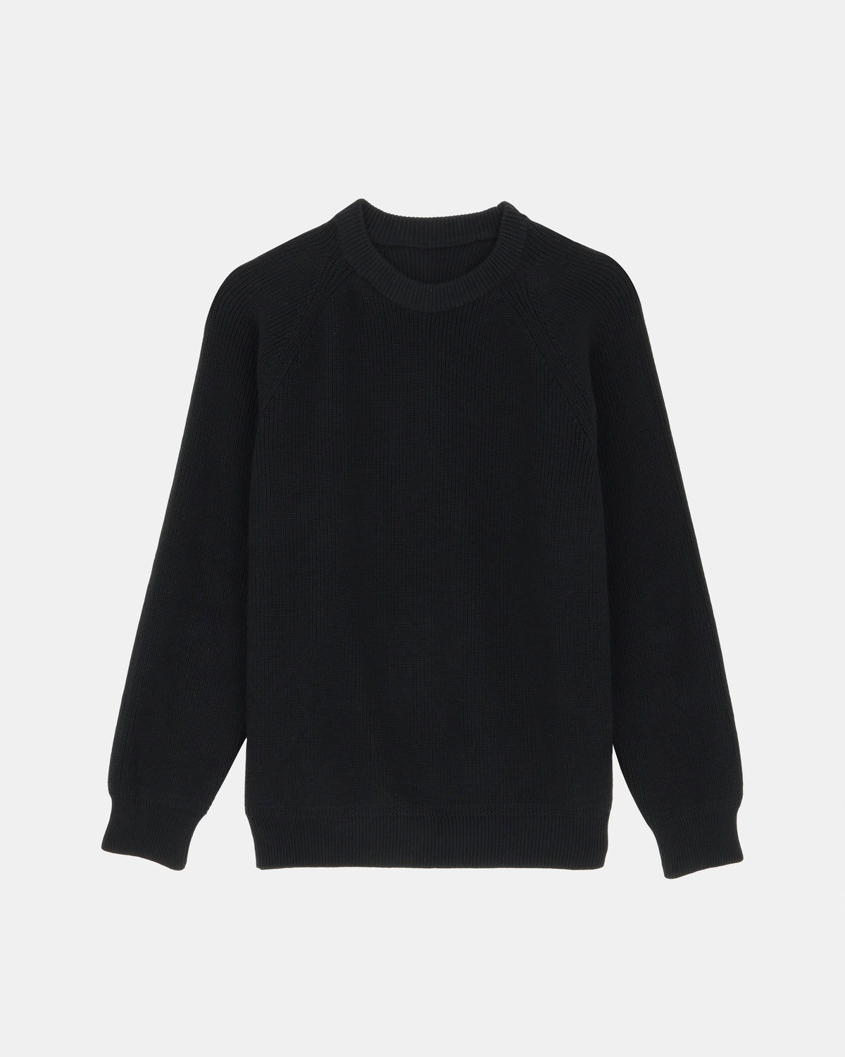 Oslo Black, pull en laine mérinos et coton biologique NOYOCO, packshot aw24